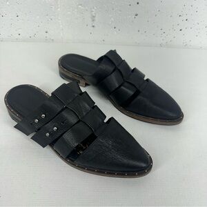 Freda Salvador Women’s size 7 Black Studded Leather Mules Flats
